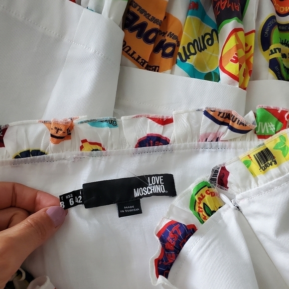 NEW Love Moschino White Contrasting Trim Dress - Picture 4 of 5